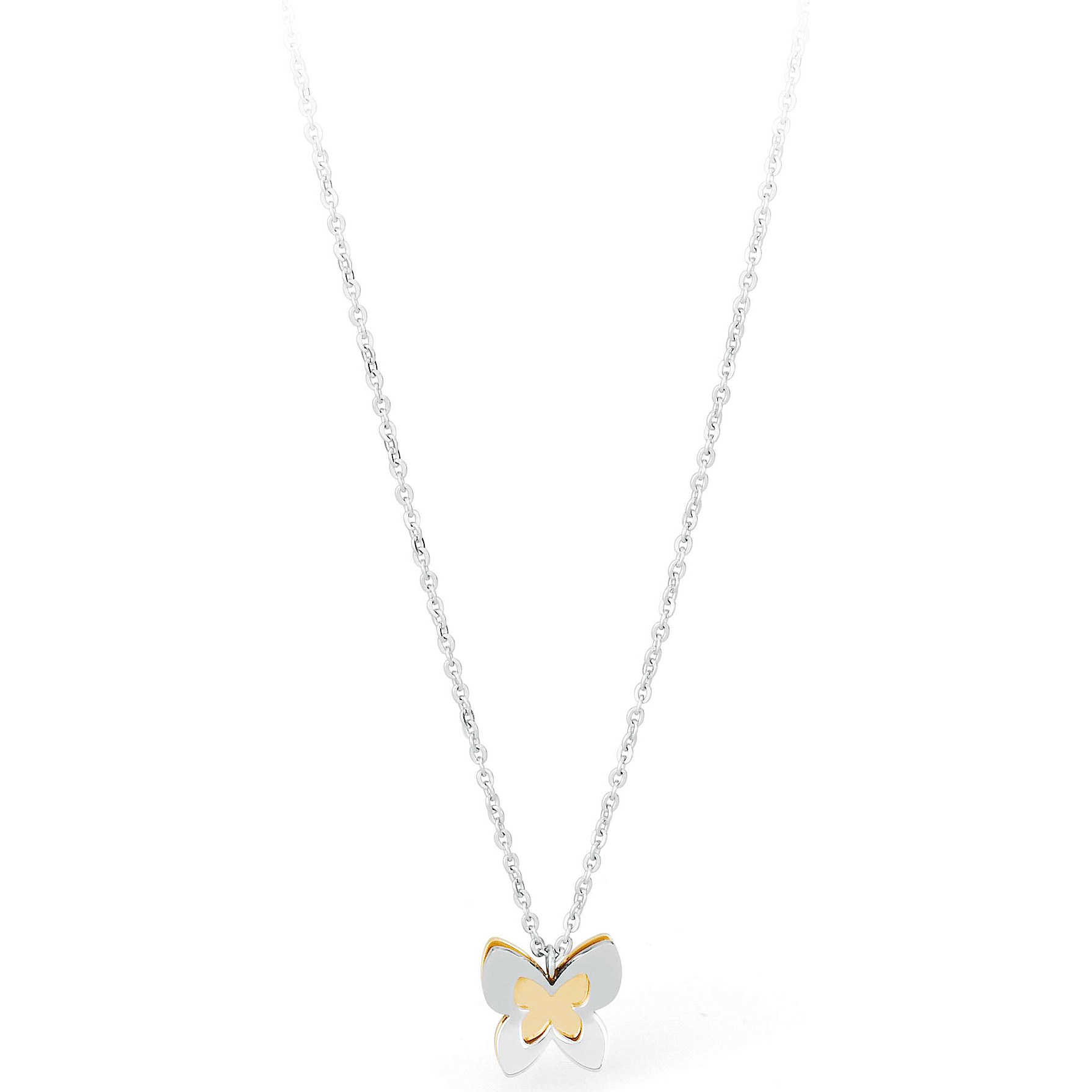 ciondolo butterfly necklace con cristalli collana Doppia  farfalla